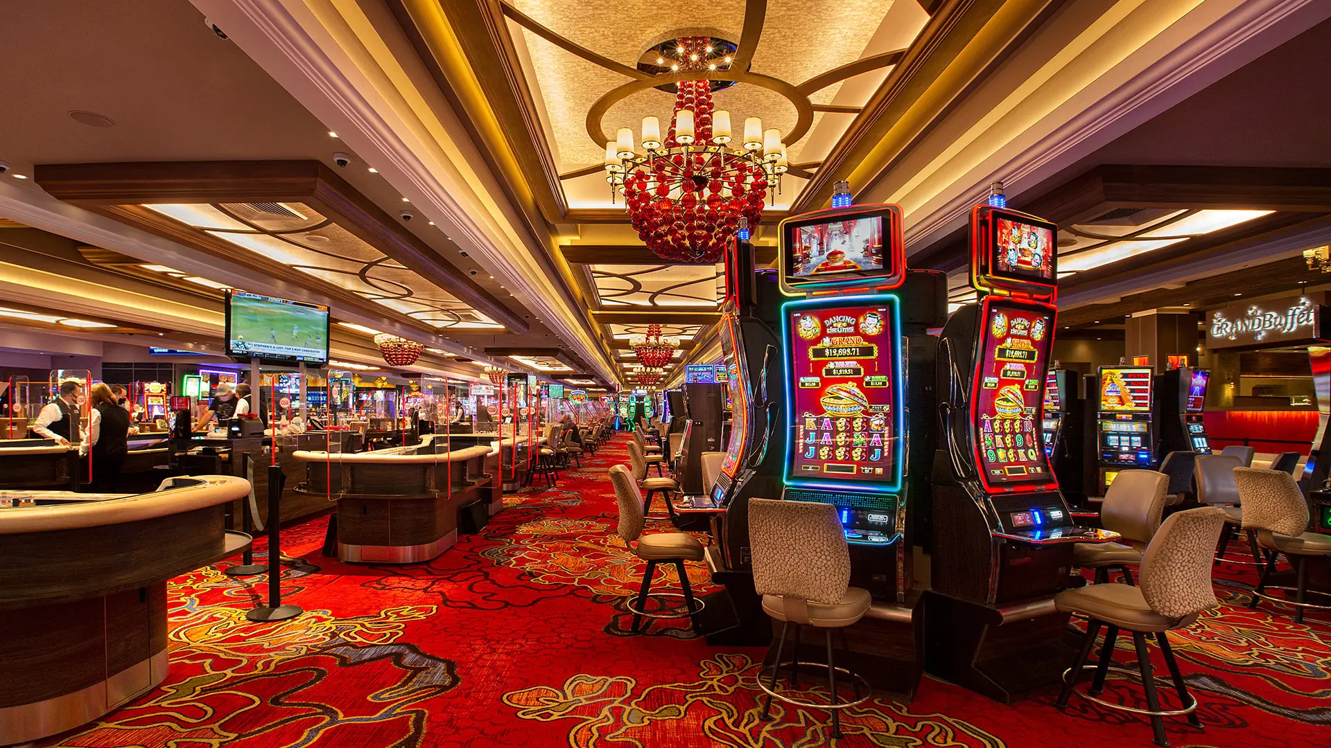 Luxury casino gaming floor with elegant atmosphere
